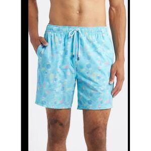 Mens‎ NWOT Peter Millar Crown Blue Hawaii Beach Drawstring Swim Trunk